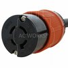 Ac Works 1.5ft 3-Phase 30A 250V L15-30P 4-Prong Plug to L15-20R Locking 3-Phase 20A 250V Connector L1530L1520-018